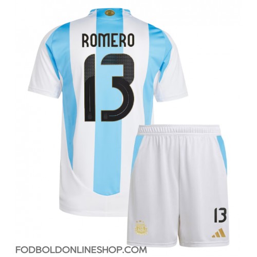 Argentina Cristian Romero #13 Hjemme Trøje Børn Copa America 2024 Kortærmet (+ Korte bukser)